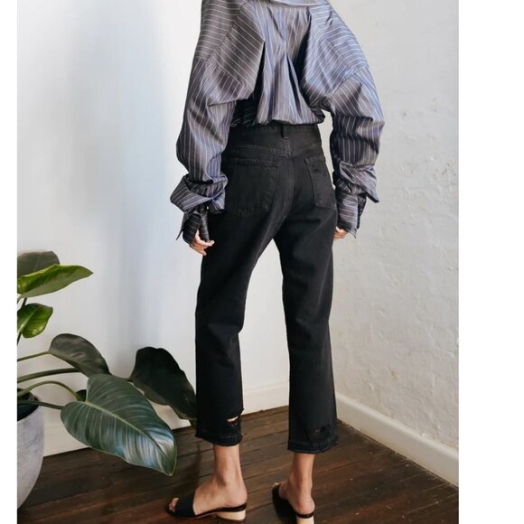 J Brand Ivy High Rise Crop Straight Leg Black Jeans 29 NWT - Picture 3 of 16